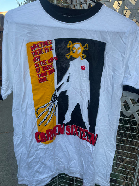 Carmen Sixteen “Vandalizing the Subject” ringer t-shirt